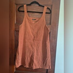 SHEIN Brown Corderoy Sleeveless Dress